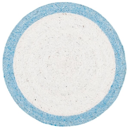 Safavieh 6 x 9 ft. Braided Contemporary Oval Rug, Ivory & Blue BRD902A-6OV